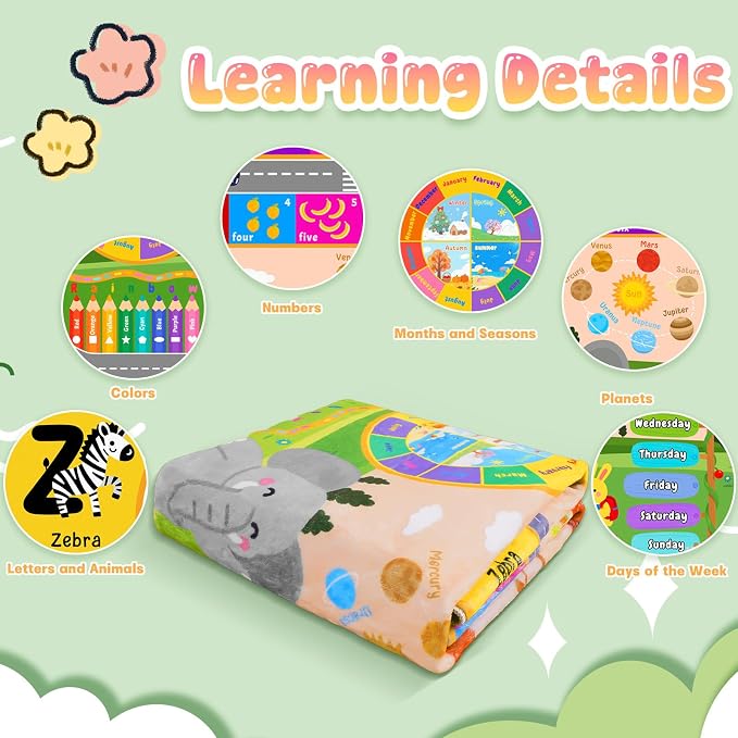 Pionblank Kids Rug for Bedroom Playroom Classroom Kindergarten, 3x4 Educational - Image 7