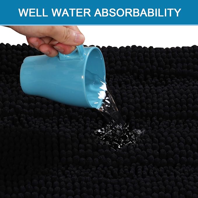 Non Slip Thick Shaggy Chenille Bathroom Rug Mat Set Extra Soft and Absorbent - Image 5