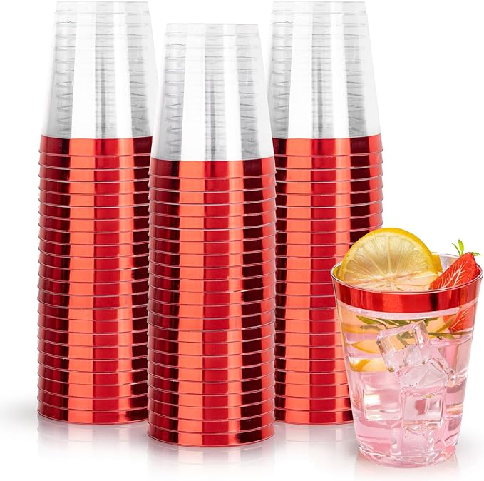 DaYammi 100 Pack Red Plastic Cups 10 Oz by DaYammiwillaccompanyyou