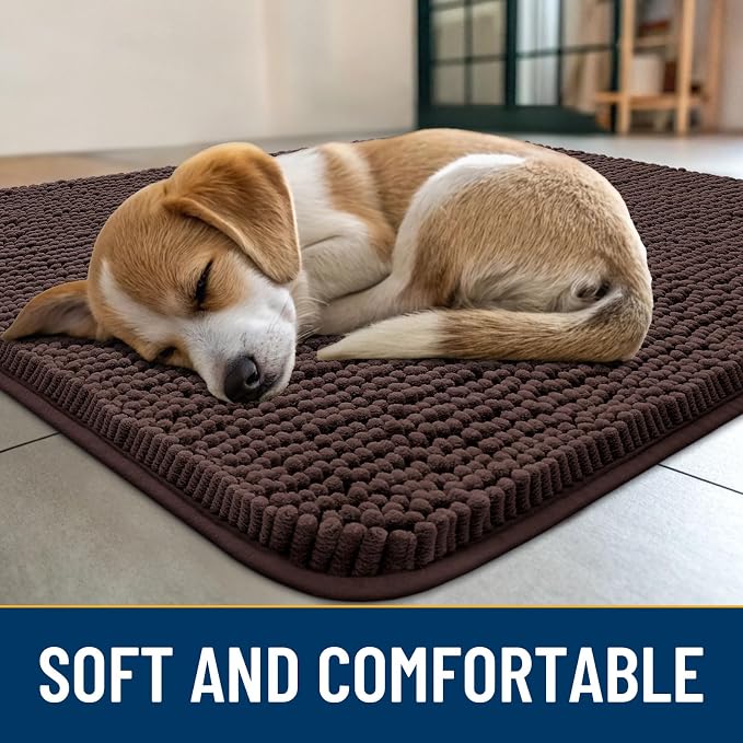 Smiry Dog Door Mat for Muddy Paws 47x32, Absorbent Dirt Trapper, Non-Slip - Image 2