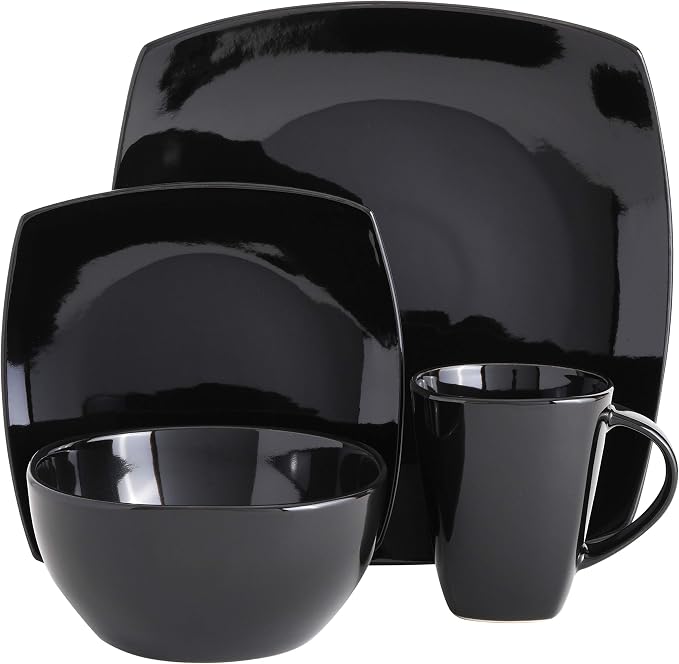 Gibson Elite Soho Lounge Square Reactive Glaze Stoneware Dinnerware Set - Image 2