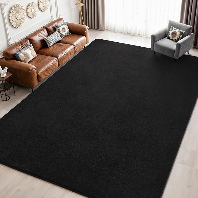Keeko 4x6 Black Area Rugs for Bedroom, Soft Modern Living Room Rug Indoor Non by Keeko