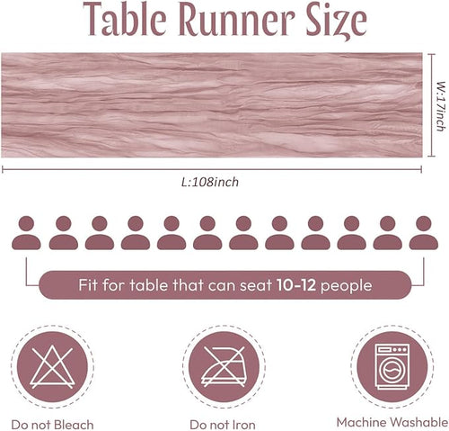 25 Pack Dusty Pink Cheesecloth Table Runner 17 x 108 Inch Gauze Table Runner - Image 2