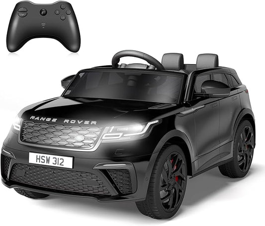 Hetoy Kids Ride On Car with Remote, Licensed Land Rover Kids Electric Car, Ride On Toys for Kids 3-8 with Mp3 Player, Rocking, Pull Rod, Black