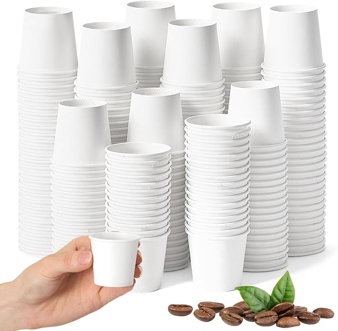100 Pack 1oz Mini Coffee Cups Disposable Paper Cups Hot or Cold Beverage Cup by Unknown