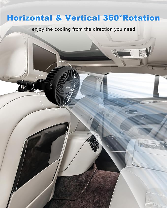 Stroller Fan Clip on for Baby, 4000mAh Rechargeable Battery Operated, Flexible Tripod, 3 Wind Speed, 360° Rotatable, Small Cooling Portable Fan for Car Seat Crib Golf Cart Bike Treadmill, Black