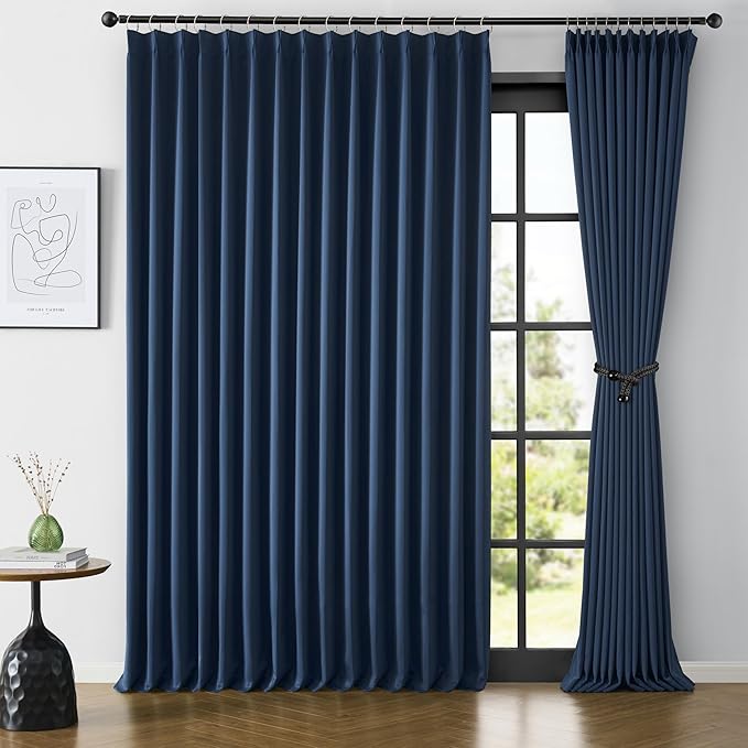 KEQIAOSUOCAI Extra Wide Patio Sliding Door Curtains 95 Inces Long 2 Panels, Vertical Blinds with Pinch Pleat Room Divider Curtain Drapes for Living Room French Door(100 x 95 inch Long)