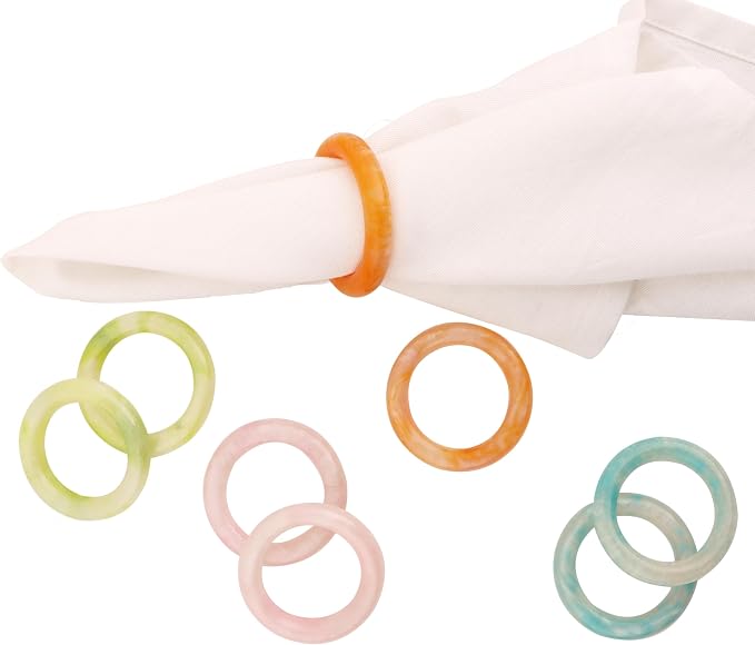Epoxy Resin Napkin Rings, Pastel | Smooth polished finish, farmhouse modern - Image 8