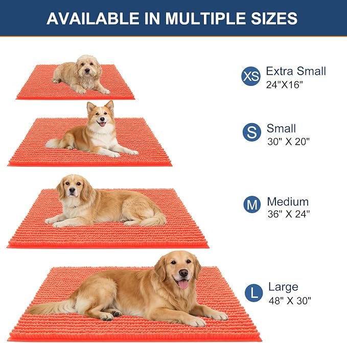 OLANLY Dog Door Mat for Muddy Paws 24x16, Ultra Absorbent Chenille Mud Doormat - Image 2