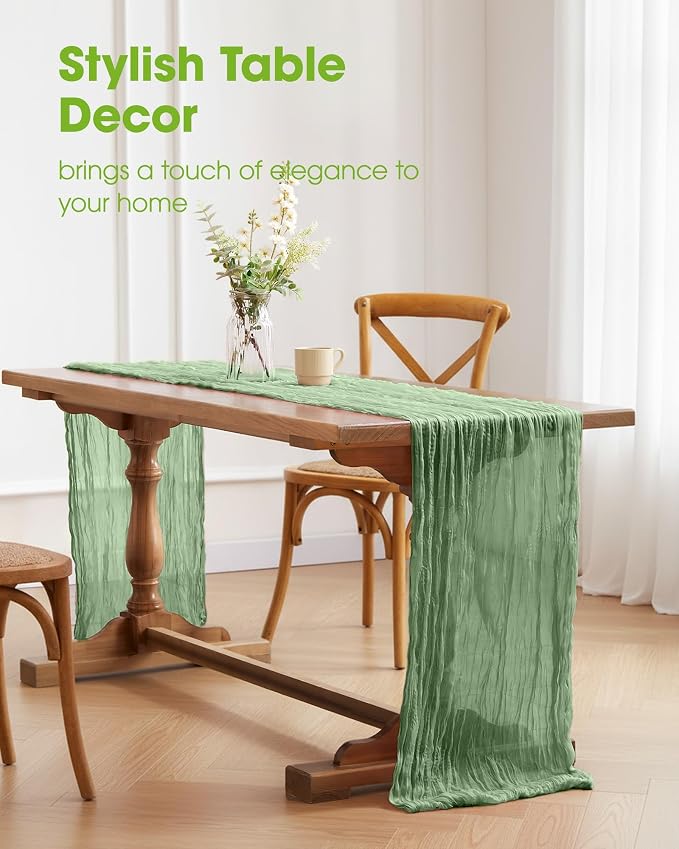 Pureegg 4-Pack Cheese Cloths Table Runner, Baby Shower, Wedding and Farmhouse - Image 2