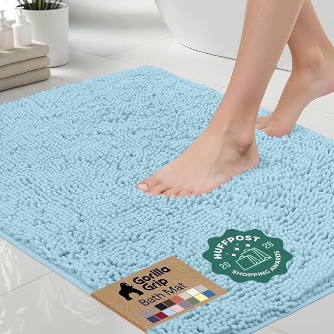 GORILLA GRIP Bath Rug Mat 30x20, Thick Soft Absorbent Chenille, Quick Dry by Unknown
