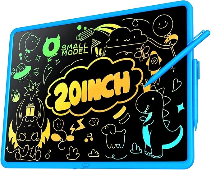 20 Inch LCD Writing Tablet for Kids, Rechargeable Large Kids Drawing Pad, Mess Free Drawing Tablet, Doodle Board, Educational & Learning Drawing Toys for Boys and Girls Aged 3+ Years Old Birthday Gift