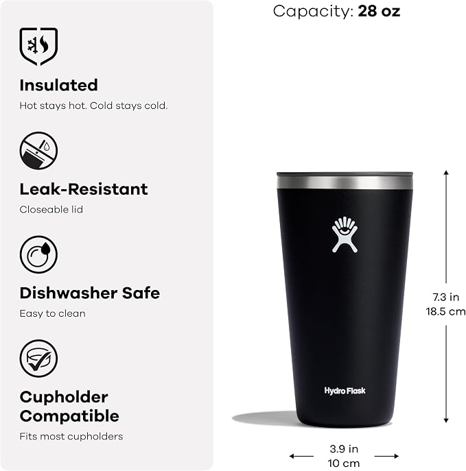Hydro Flask All Around Tumbler Press-In Lid, Insulated Travel Mug, Stainless - Image 6