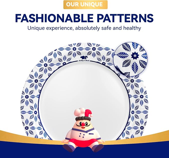 7 inch Disposable Paper Plates 150 Count, Soak Proof, Cut Proof, Heavy Duty - Image 3