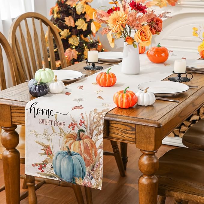 Siilues 220 GSM Fall Table Runner 13x48 Inch Home Party Decor | Watercolor - Image 4