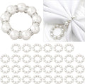 30Pcs Pearl Napkin Rings, Imitation Pearl Ring Napkin Wedding Beaded White | by Unknown