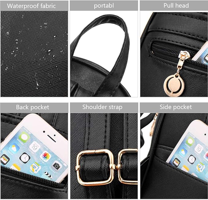 I IHAYNER Girls Bowknot Cute Leather Backpack Mini Backpack Purse for Women