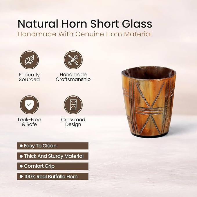Handicrafts Home Viking Horn Shot Glasses Set of 12, Rustic Viking Drinkware - Image 2