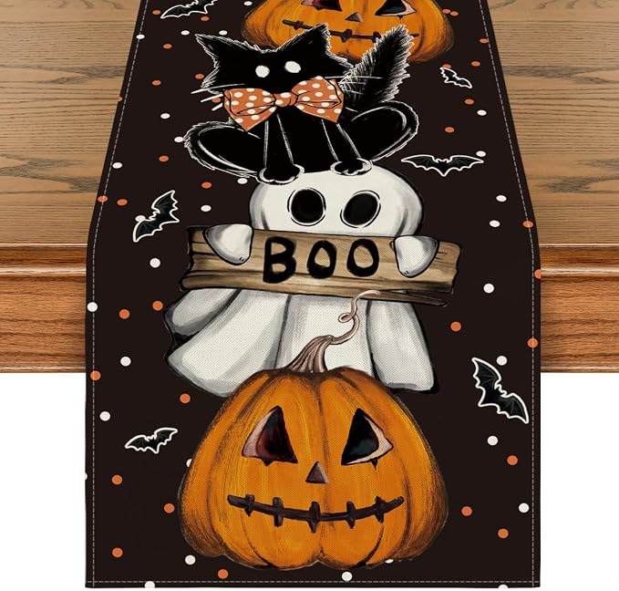 Artoid Mode 210 GSM Halloween Table Runner 13x48 Inch Home Party Decor | Polka by ArtoidMode
