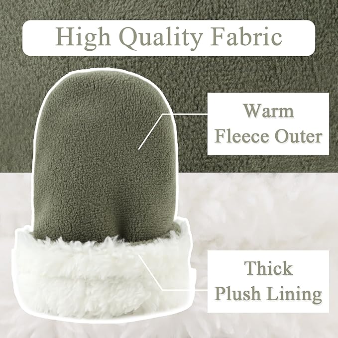 Zsedrut No Scratch Baby Mittens Toddler Infant Fleece Lined Gloves Winter Warm Mitten for Baby Boys Girls