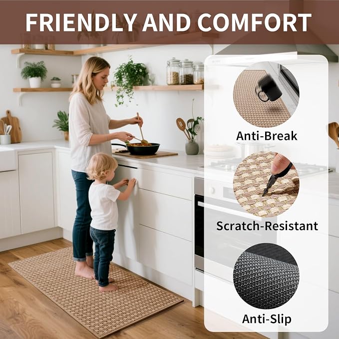 YDKGL Kitchen Rugs Mat Non Slip Washable, Super Absorbent Kitchen Mats - Image 3
