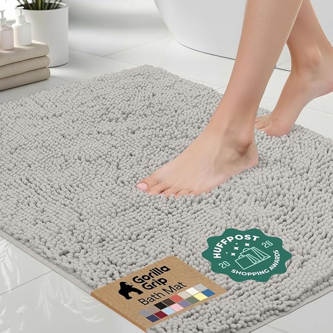 GORILLA GRIP Bath Rug Mat 44x26, Soft Absorbent Chenille, Quick Dry Microfiber by Unknown