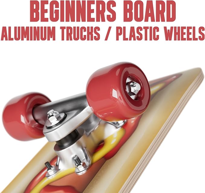 24 inch Rude Boyz Mini Cruiser Skateboard - Aluminium Trucks - Kids Skateboard Ages 5-8 Beginner - Skateboards for Kids