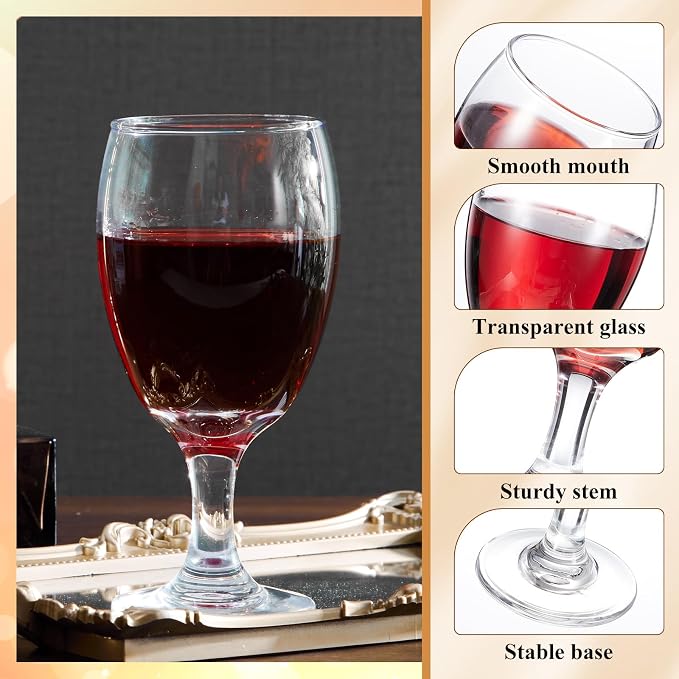Patelai Set of 6 Water Goblet, 16 oz Clear Drinking Glasses Bulk Dishwasher Safe - Image 3