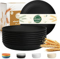 Dinner Plates 9 Inch, Wheat Straw Plates Set of 8, Alternatives to Plastic by BUSOKIP