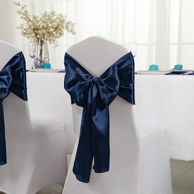 Horbaunal 2 Pack Navy Blue Satin Table Runner 12 x 108 Inch | Smooth Table - Image 3