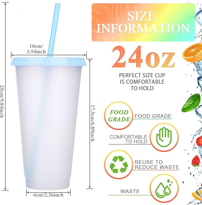 Honeydak 100 Pack Tumbler with Straw and Lid Bulk Cups - Image 4