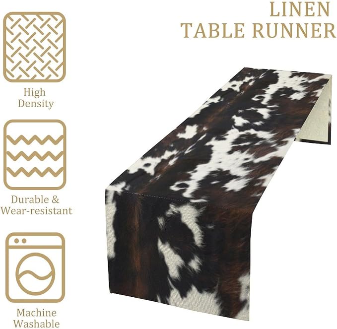Cow Print Table Runner, 13x36 Inch - Image 4