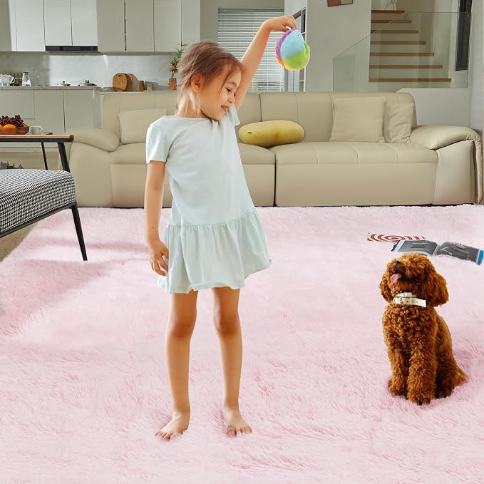 Ultra Soft Rug for Living Room, 4X6 Fluffy Shag Area Rug for Bedroom, Modern - Image 7