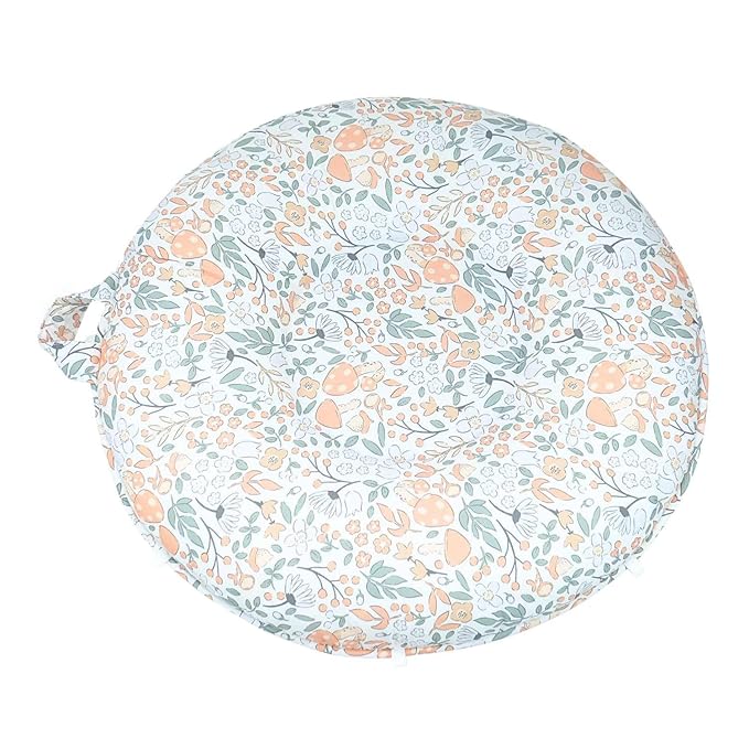 Pello Multi-use Luxe -Toddler Floor Pillow/Play Mat/Lounger (White Floral)
