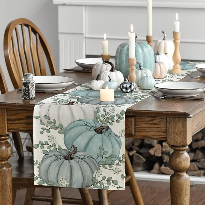 Artoid Mode 210 GSM Fall Table Runner 13x36 Inch Home Party Decor | Pumpkins - Image 3