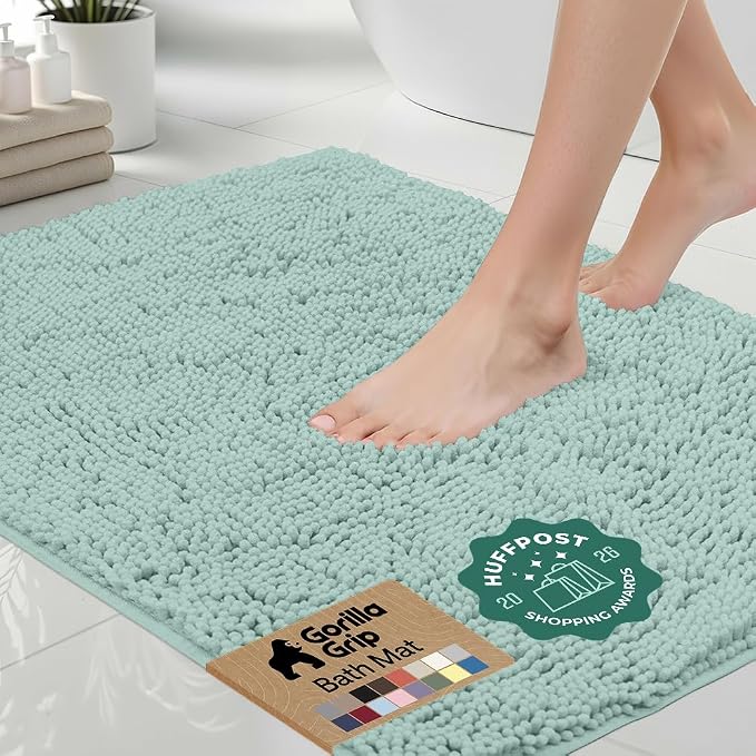 GORILLA GRIP Bath Rug Mat 44x26, Soft Absorbent Chenille, Quick Dry Microfiber by Unknown