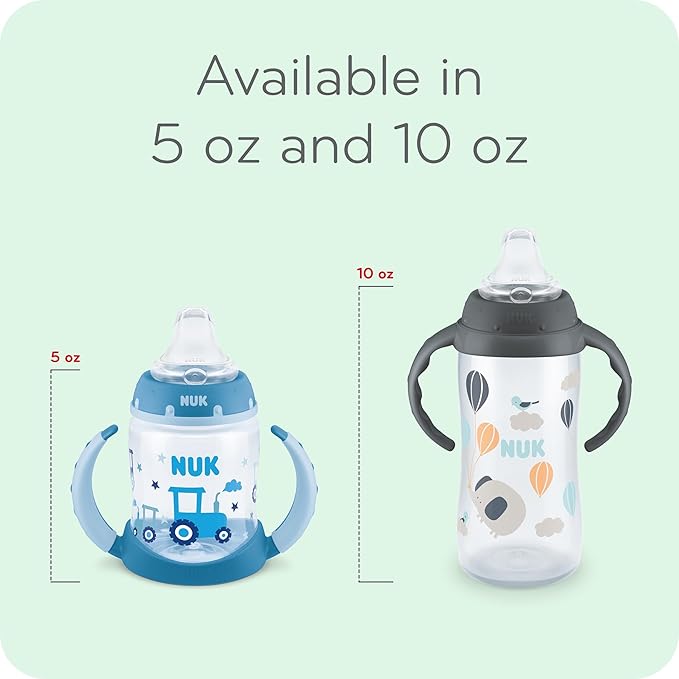 NUK Learner Cup 6+ Months Timeless Collection Amazon Exclusive 10 Oz – BPA Free Spill Proof Sippy Cup 2 Count (Pack of 1)