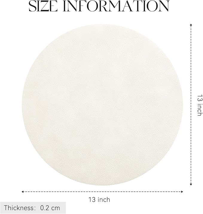 MOSAYT 13 Inch Round Vinyl Placemats Set of 4 - Image 5
