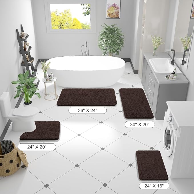 OLANLY Bathroom Runner Rugs 70x24, Extra Soft Absorbent Chenille Bath Rugs - Image 2