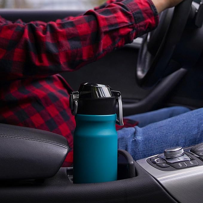 BJPKPK 18 oz Water Bottle with Straw & Handle, Insulated Stainless Flask | Leak - Image 5