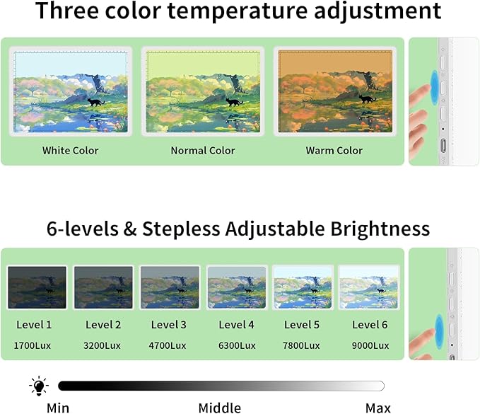 Phylosal Rechargeable A4 Light Pad with Carry Bag, Ultra-Thin Magnetic Tracing Light Box for Drawing, Diamond Art Painting Light Board with Side Button, Super Bright Light Table for Sketching (White)