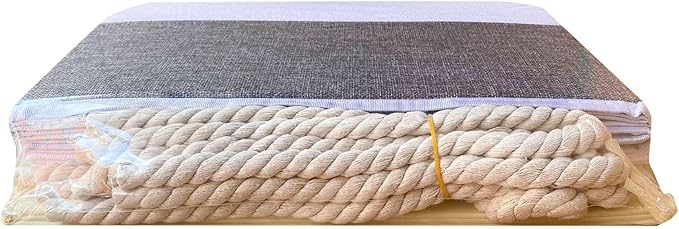 Yawinhe Foldable Storage Basket 3-Pack, Large Fabric Bins with Rope Handle, Used for Organizing Shelves, Closets, Clothes, 12.99''Lx9.05''Wx7.87''H, White/Grey