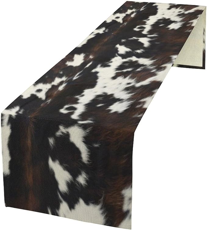 Cow Print Table Runner, 13x90 Inch by Yearn+Jear