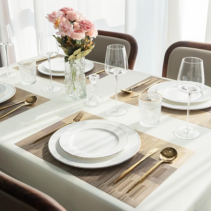 Placemats Set of 12 Vinyl/Plastic Woven Place Mats - Image 6