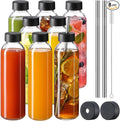 8 Pack 18 oz Glass Juice Bottles by Unknown