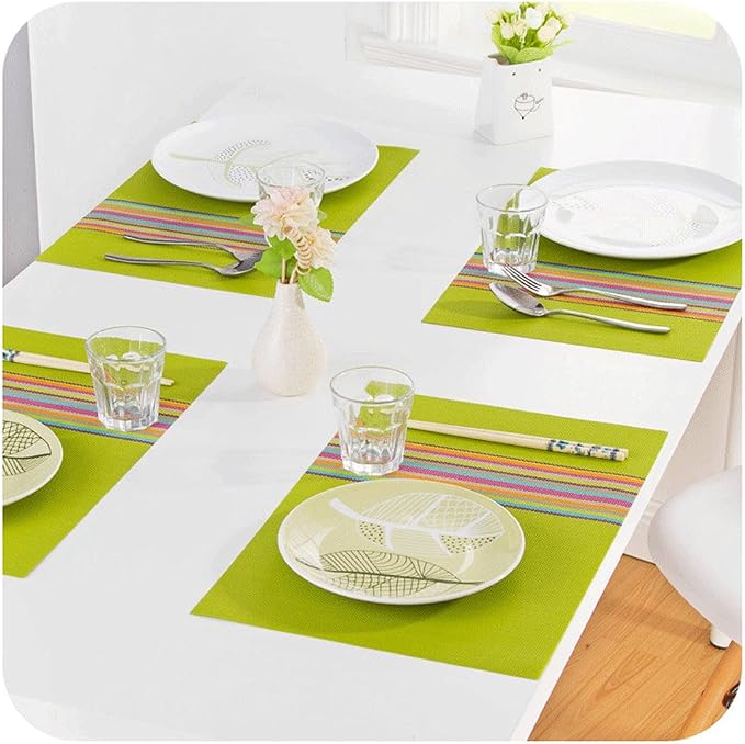 SHACOS Colorful Placemats Set of 8 Woven Vinyl Place Mats - Image 7