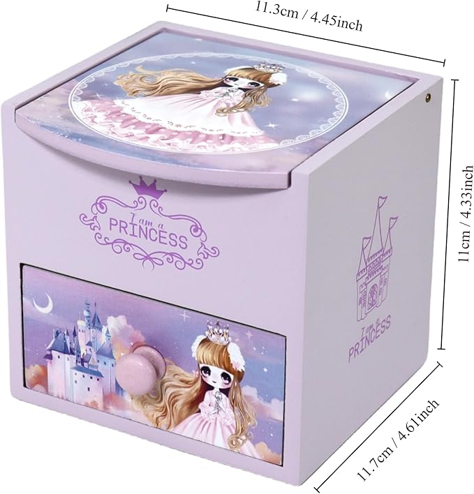 Girl Jewelry Box purple Tabletop Storage Box Little girl birthday christmas Gift kids jewelry box Organizer