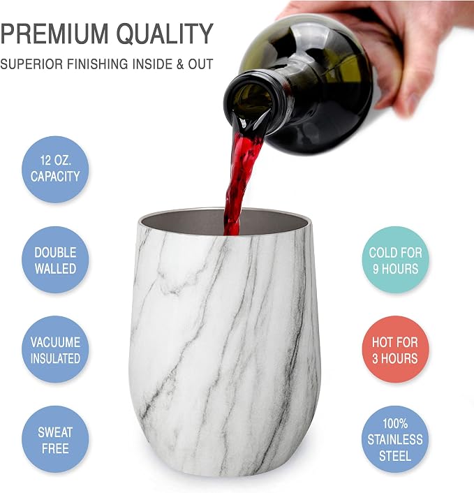 CHILLOUT LIFE 12 oz Stainless Steel Wine Tumbler - Image 3