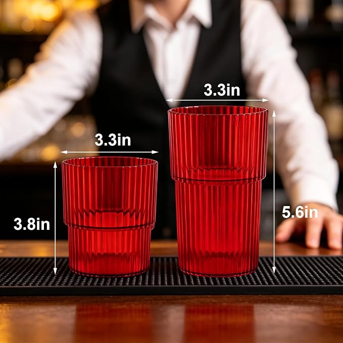 12 Pack Plastic Wine Glasses, 16 Oz Highball Glasses & 12 Oz Cocktail Glasses - Image 7