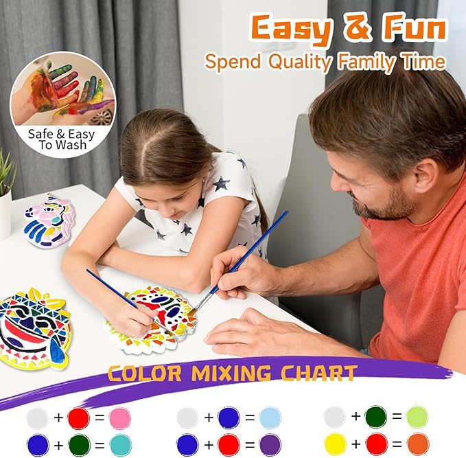 EggSun 8Pcs Stepping Stones Painting Craft Kit for Kids 4 8 6, DIY Garden Stones Outdoor Paint Your Own Ceramic Unicorn Arts and Crafts for Boys Girls Ages 4 7 9 10 12 Birthday Gifts